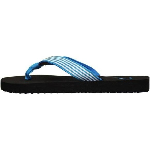 Norty Unisex Blue & Black Flip Flops With Striped Straps Size 10 Lightweight Sum - Picture 7 of 7